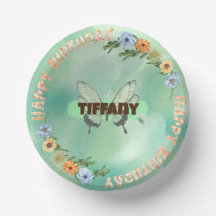 Flower & Butterfly Birthday Plate