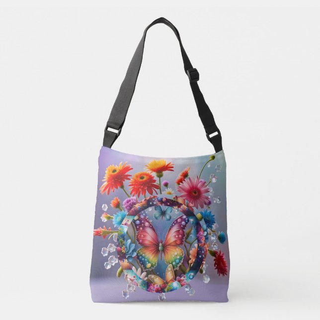 Flower Butterfly Crossbody Bag (Front)