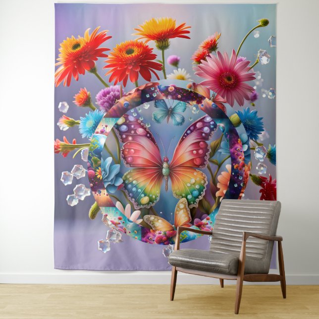 Flower Butterfly Tapestry (In Situ)
