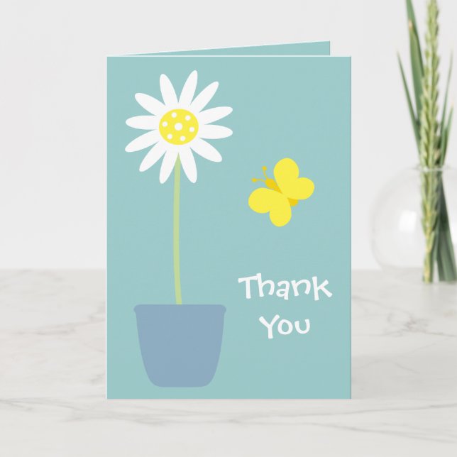 Flower & butterfly Thank You card (Front)