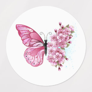 Flower Butterfly with Pink Sakura