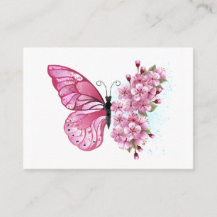 Flower Butterfly with Pink Sakura Appointment Card