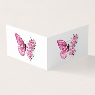 Flower Butterfly with Pink Sakura Business Card