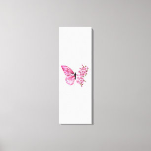 Flower Butterfly with Pink Sakura Canvas Print