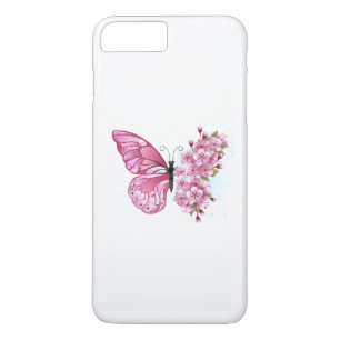 Flower Butterfly with Pink Sakura Case-Mate iPhone Case