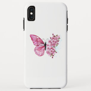 Flower Butterfly with Pink Sakura Case-Mate iPhone Case