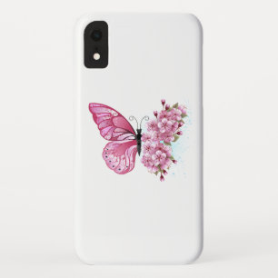Flower Butterfly with Pink Sakura Case-Mate iPhone Case