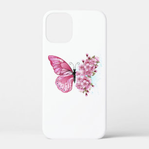 Flower Butterfly with Pink Sakura iPhone 12 Mini Case