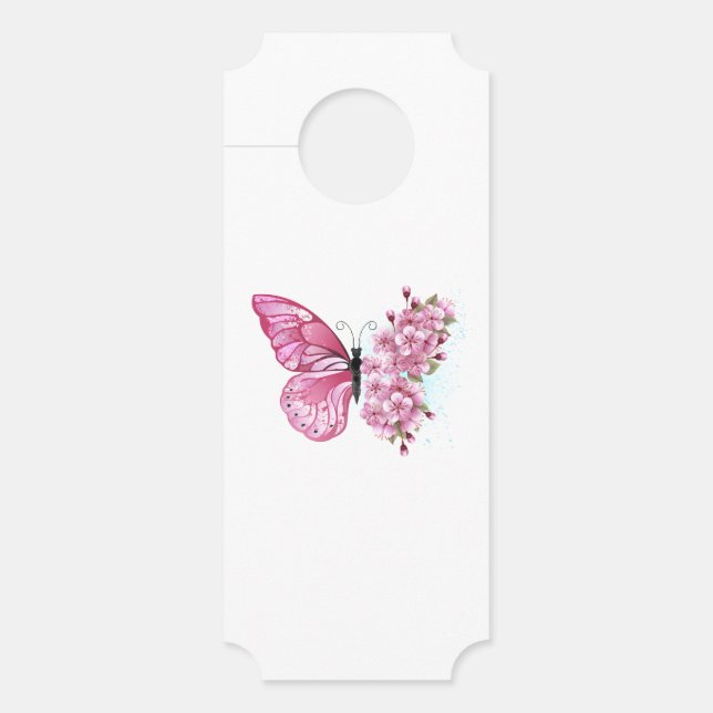 Flower Butterfly with Pink Sakura Door Hanger (Front)