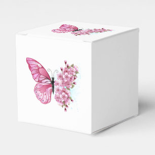 Flower Butterfly with Pink Sakura Favour Box