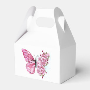 Flower Butterfly with Pink Sakura Favour Box