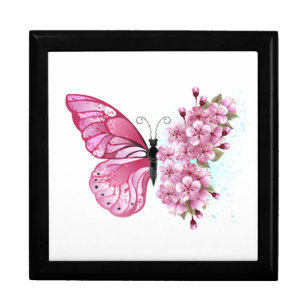 Flower Butterfly with Pink Sakura Gift Box