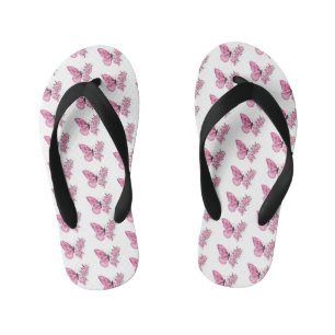 Flower Butterfly with Pink Sakura Kid's Jandals