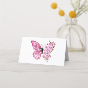 Flower Butterfly with Pink Sakura Loyalty Card