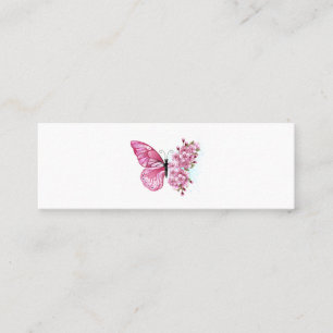 Flower Butterfly with Pink Sakura Mini Business Card