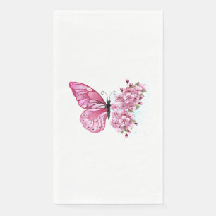 Flower Butterfly with Pink Sakura Napkin