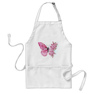 Flower Butterfly with Pink Sakura Standard Apron