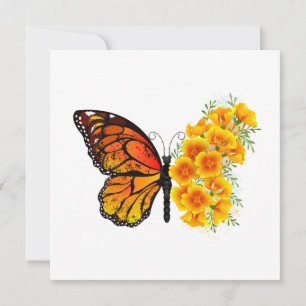 Flower Butterfly with Yellow California Poppy