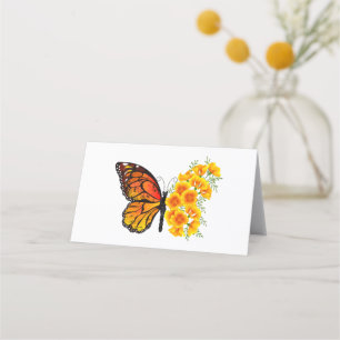 Flower Butterfly with Yellow California Poppy Appointment Card
