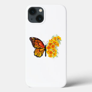 Flower Butterfly with Yellow California Poppy iPhone 13 Case