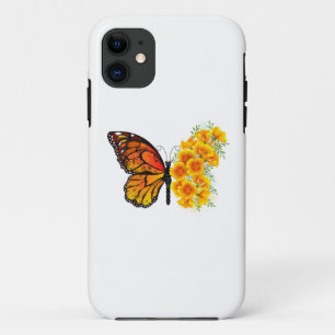 Flower Butterfly with Yellow California Poppy Case-Mate iPhone Case