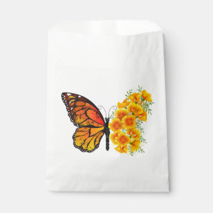 Flower Butterfly with Yellow California Poppy Favour Bags