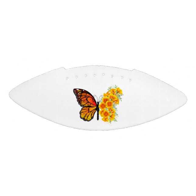 Flower Butterfly with Yellow California Poppy Football (Panel)