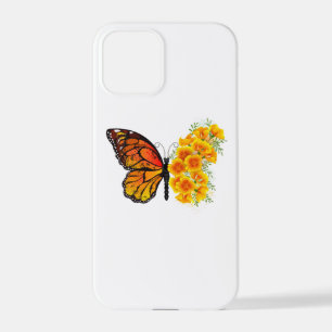 Flower Butterfly with Yellow California Poppy iPhone 12 Pro Case