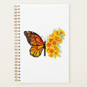 Flower Butterfly with Yellow California Poppy Planner