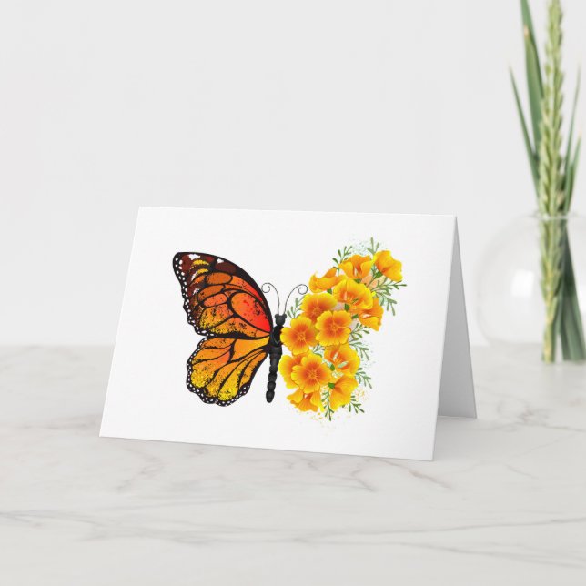 Flower Butterfly with Yellow California Poppy Programme (Front)