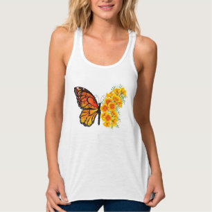 Flower Butterfly with Yellow California Poppy Singlet