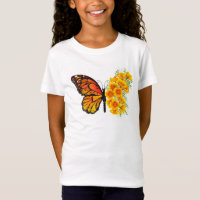 Flower Butterfly with Yellow California Poppy