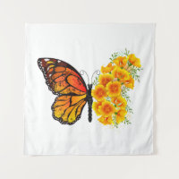 Flower Butterfly with Yellow California Poppy