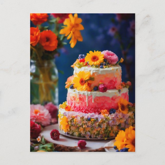 Flower Cake Postcard (Front)