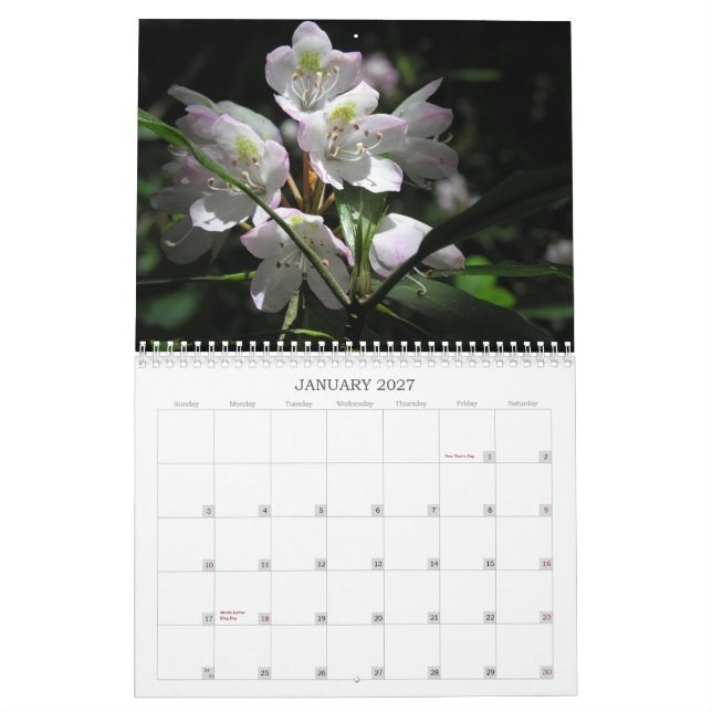 Flower Calendar (Jan 2027)