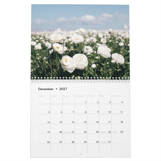 Flower Calendar 2026 (Dec 2027)