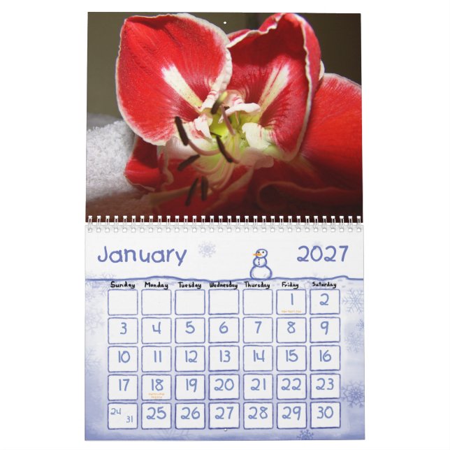Flower Calender 8 Calendar (Jan 2027)