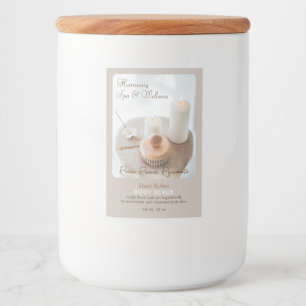 Flower, Candle, Brush Spa & Wellness Product Label