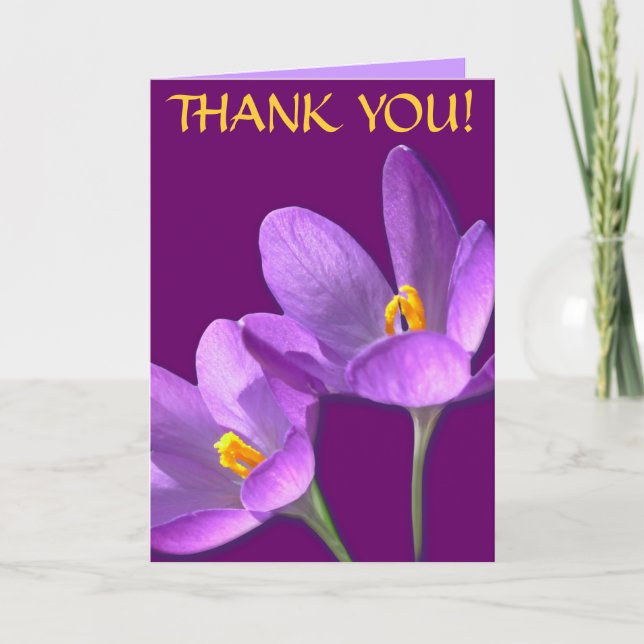 Flower Cards Purple Flower Custom Greeting Card (Front)