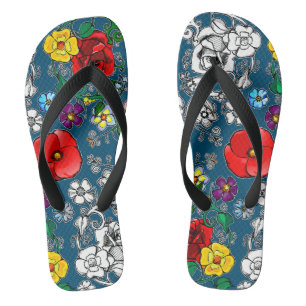 Flower carpets with poppy jandals