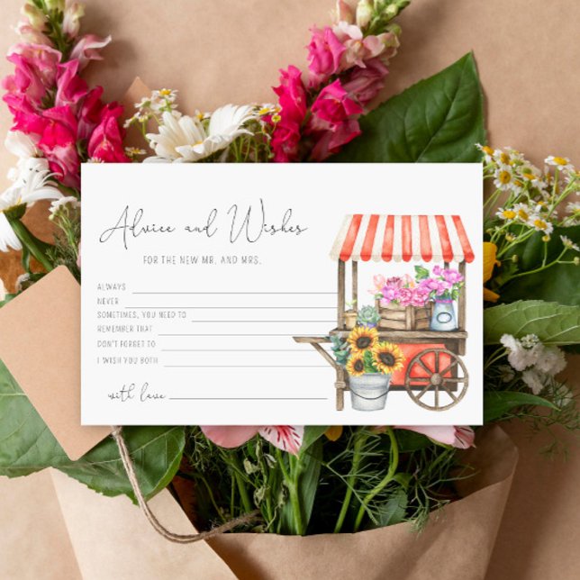 flower cart - advice and wishes bridal shower stationery (Creator Uploaded)