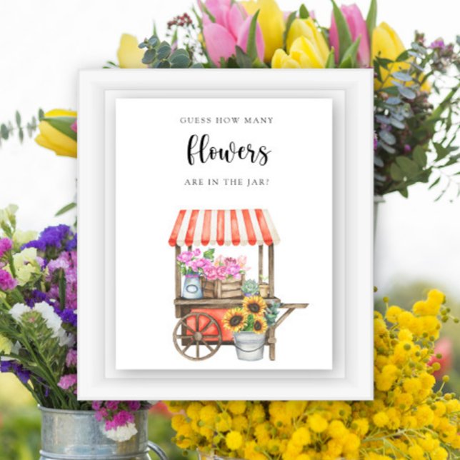 flower cart baby shower - guess how many flowers poster (Creator Uploaded)