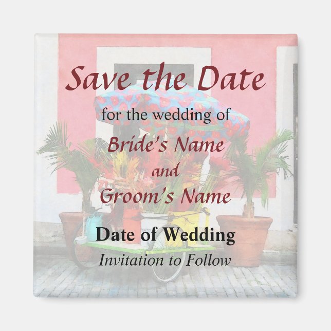 Flower Cart San Juan Save the Date Magnet (Front)