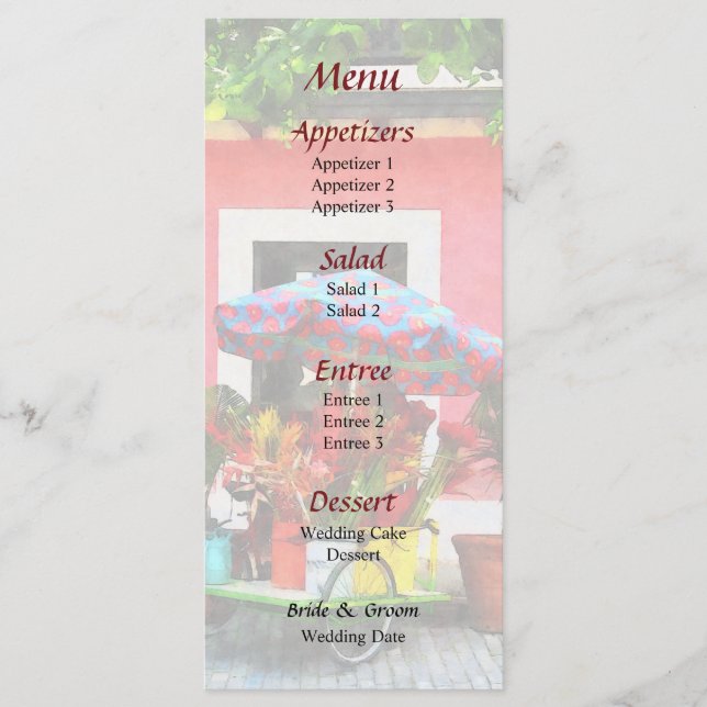Flower Cart San Juan Wedding Menu (Front)