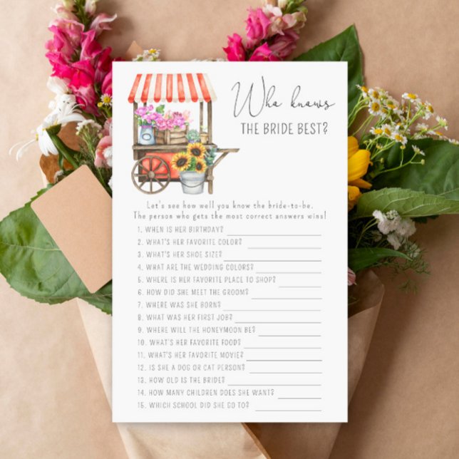 Flower cart - Who knows the bride best game (Creator Uploaded)