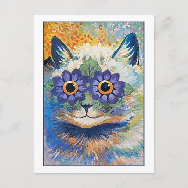 Flower Cat by Louis Wain Postcard (Front)