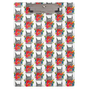 Flower cat clipboard