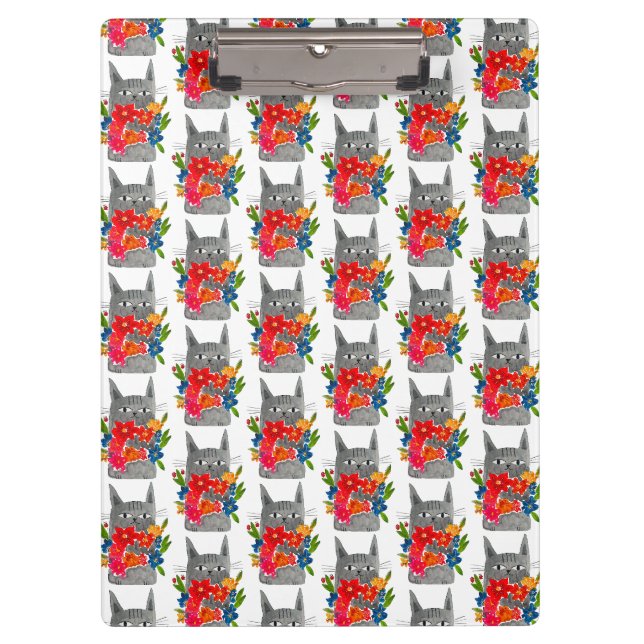 Flower cat clipboard (Front)