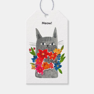 Flower Cat Gift Tags