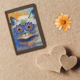 Flower Cat Illustration Louis Wain Tri-fold Wallet